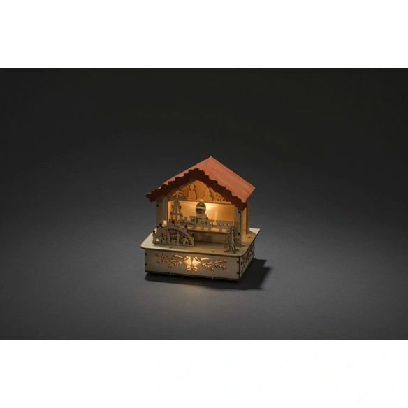 LED Holzsilhouette, Holz, BxHxL: 9,5 x 12,5 x 11,5 cm, inkl. Leuchtmittel