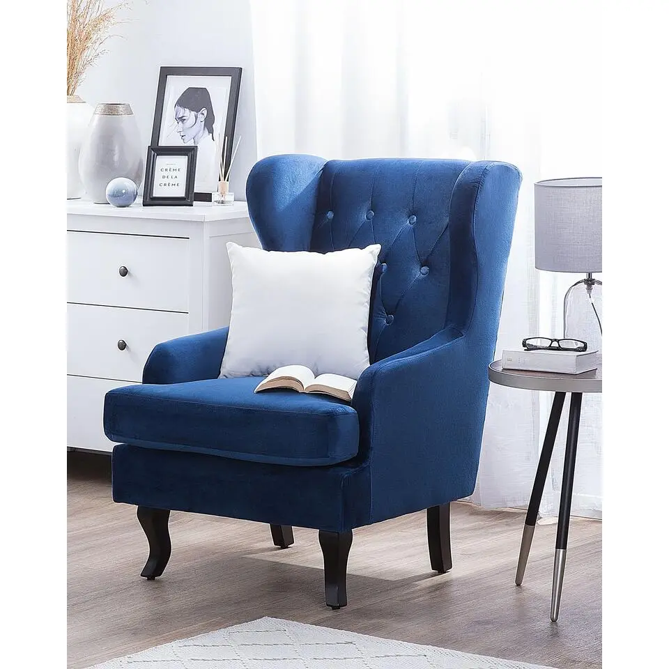 ALTA - Chesterfield fauteuil - Blauw - Fluweel