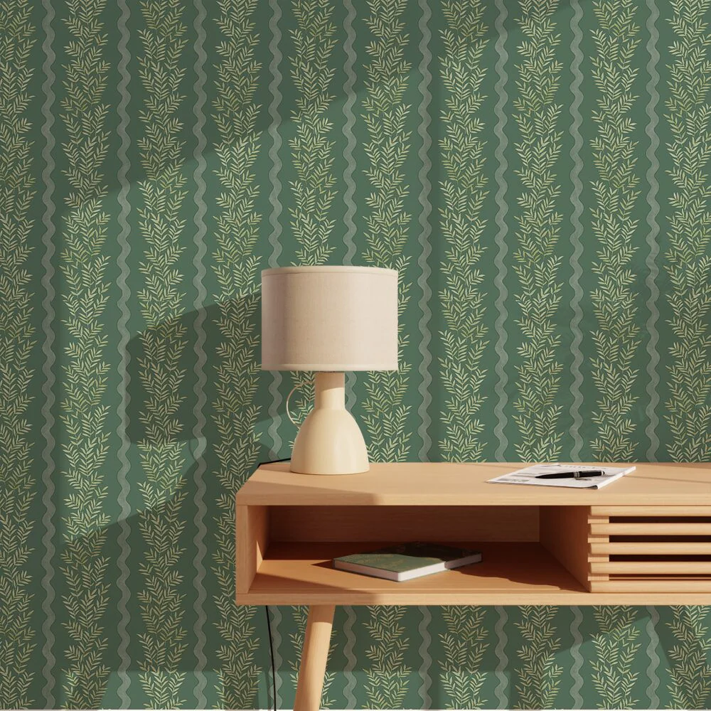 HOLDEN DECOR Papier peint intissé PIPKIN STRIPE vert anglais et vert clair