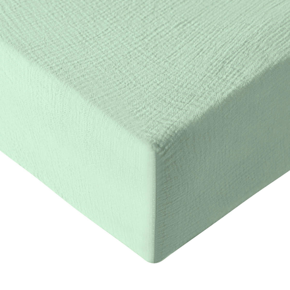 LOFT - Drap housse en gaze de coton bonnet 30 cm  menthe 140x200 cm