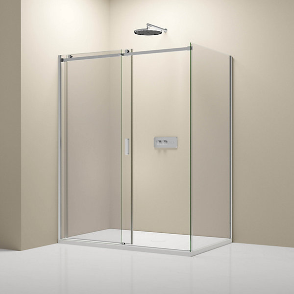 Cabine de douche d'angle, verre clair 6mm, porte coulissante - NT806 FLEX 100x80x195cm