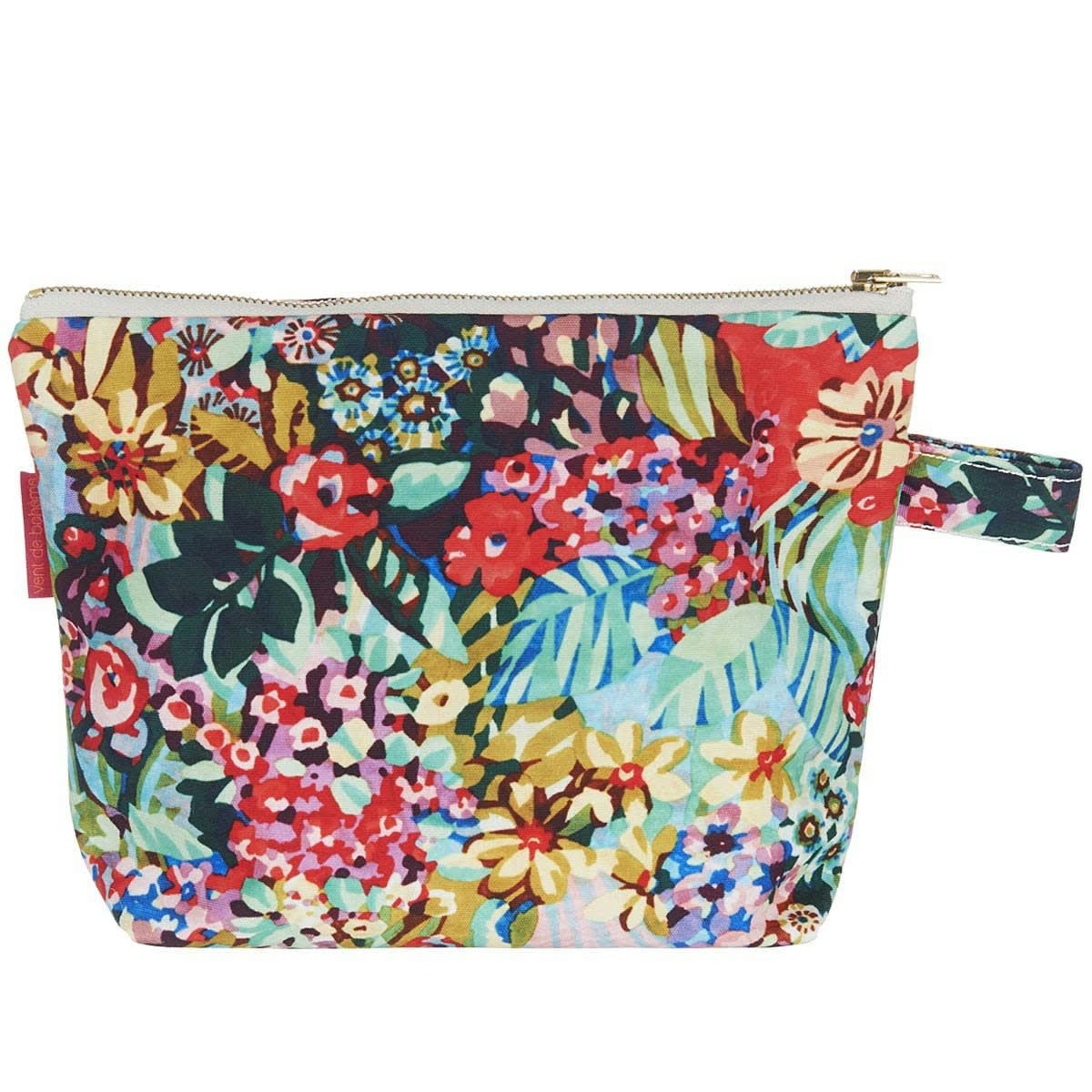 TANA - Pochette en toile outdoor imprimé design fleuri 19x28cm