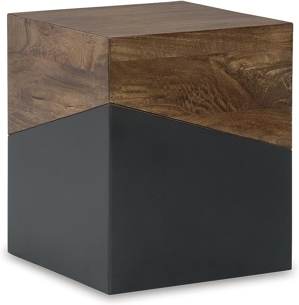Signature Design by Ashley Trailbend Eclectic Accent End Table, Brown & Gunmetal