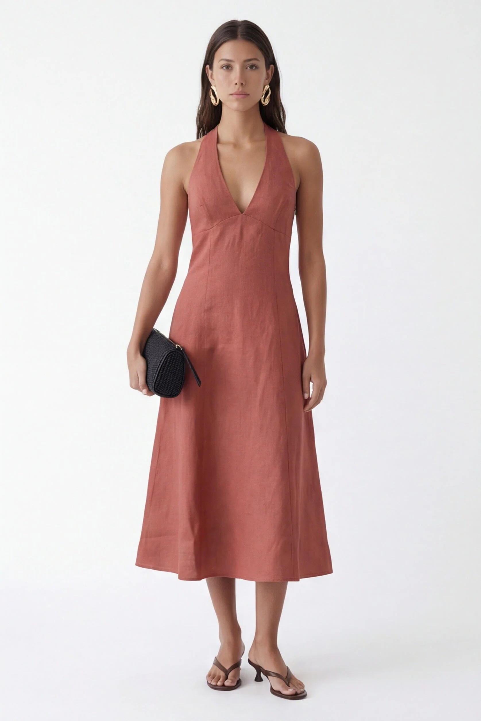 ROBE EVASEE - CHELSEA - TERRACOTTA