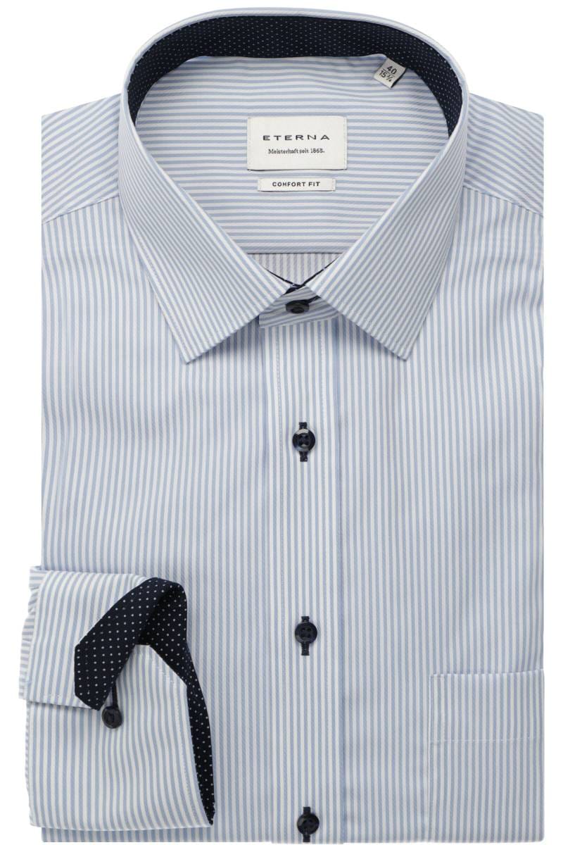 ETERNA Comfort Fit Hemd hellblau, Gestreift