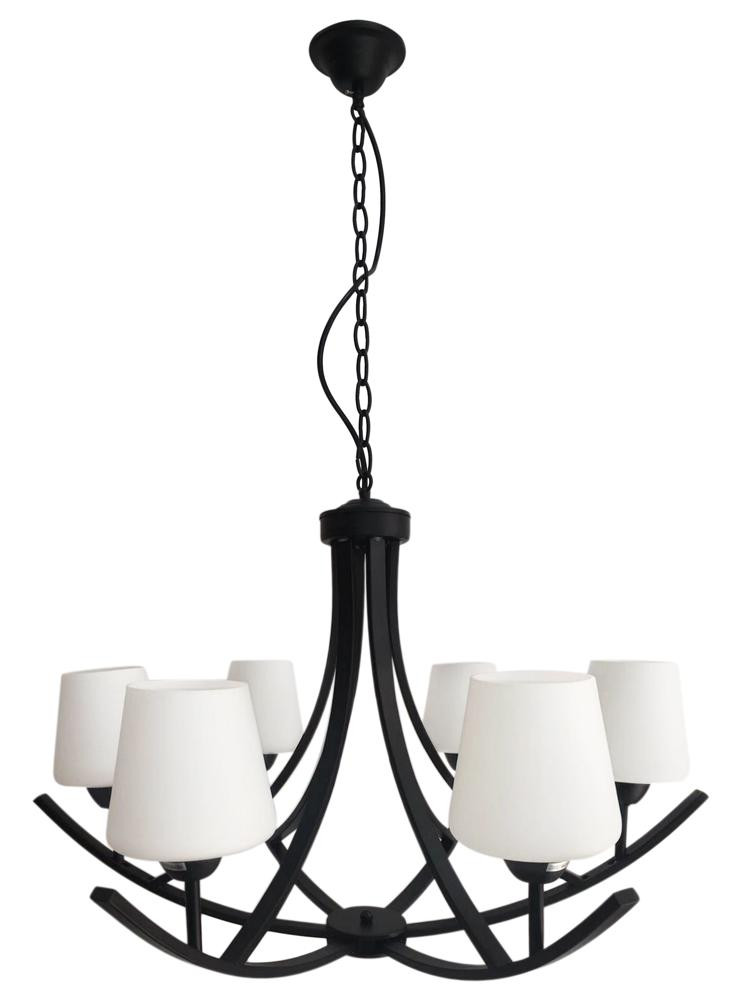 Żyrandol czarno-biały LONDYN 6xE27x60W wym:105x78x78 Candellux