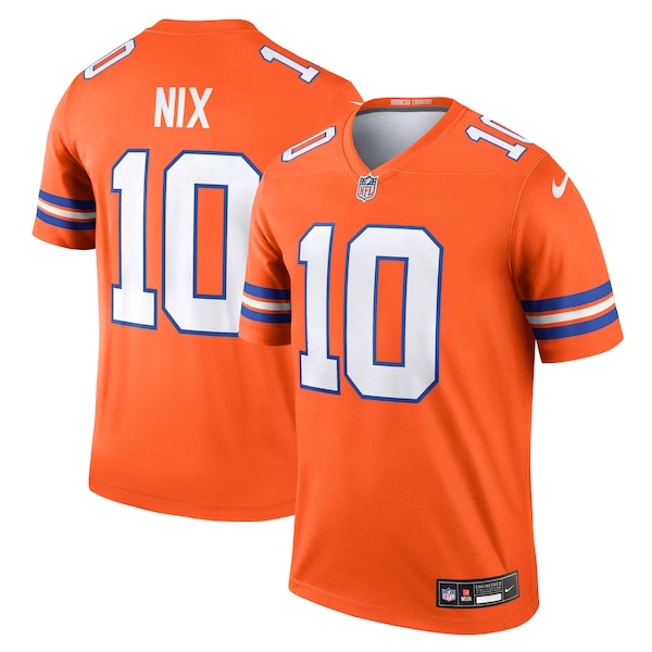 Bo Nix Denver Broncos Nike Alternate Legend Player Performance Top - Orange