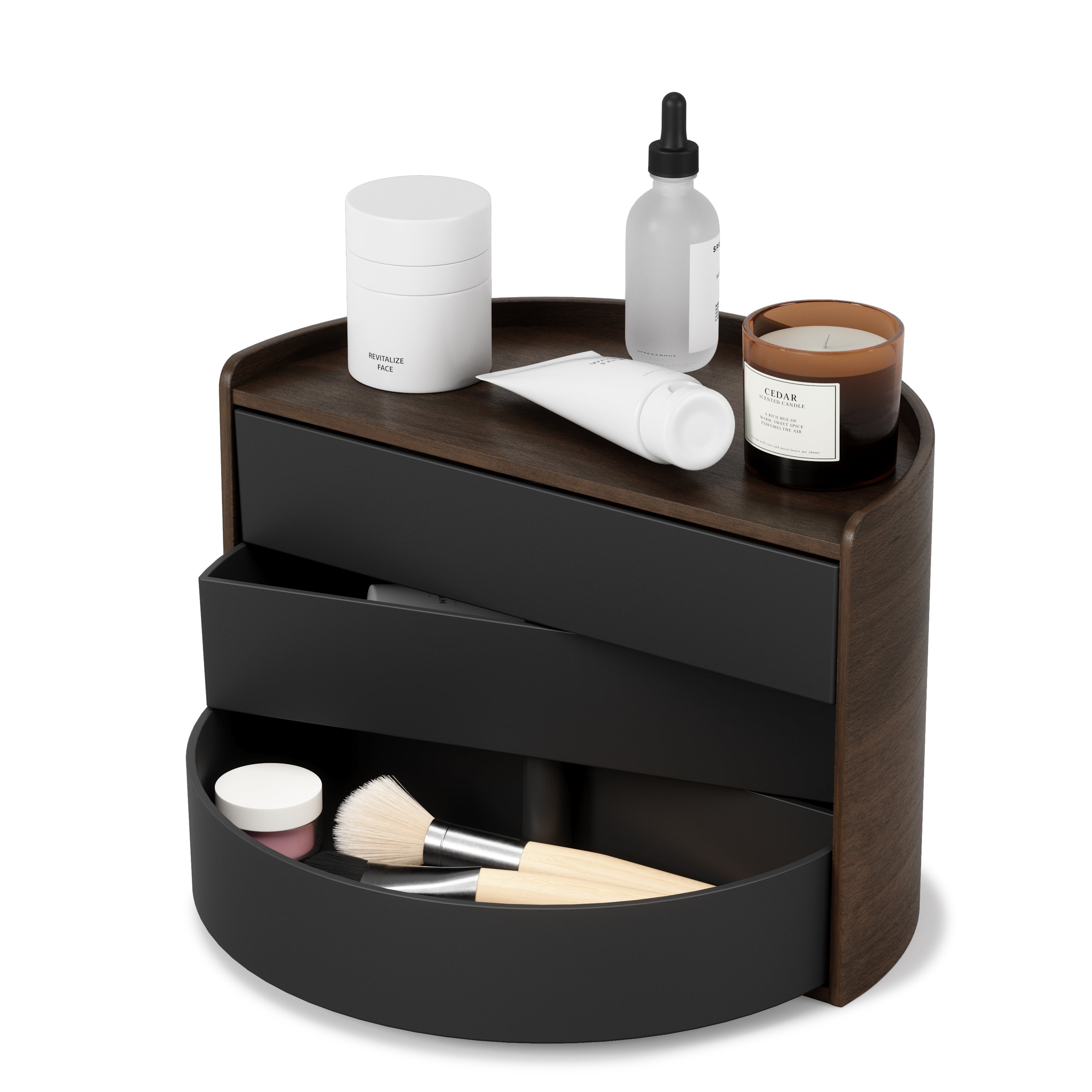 Umbra sieradendoos Moona - 27 x 15 x 18 - Zwart/donkerbruin