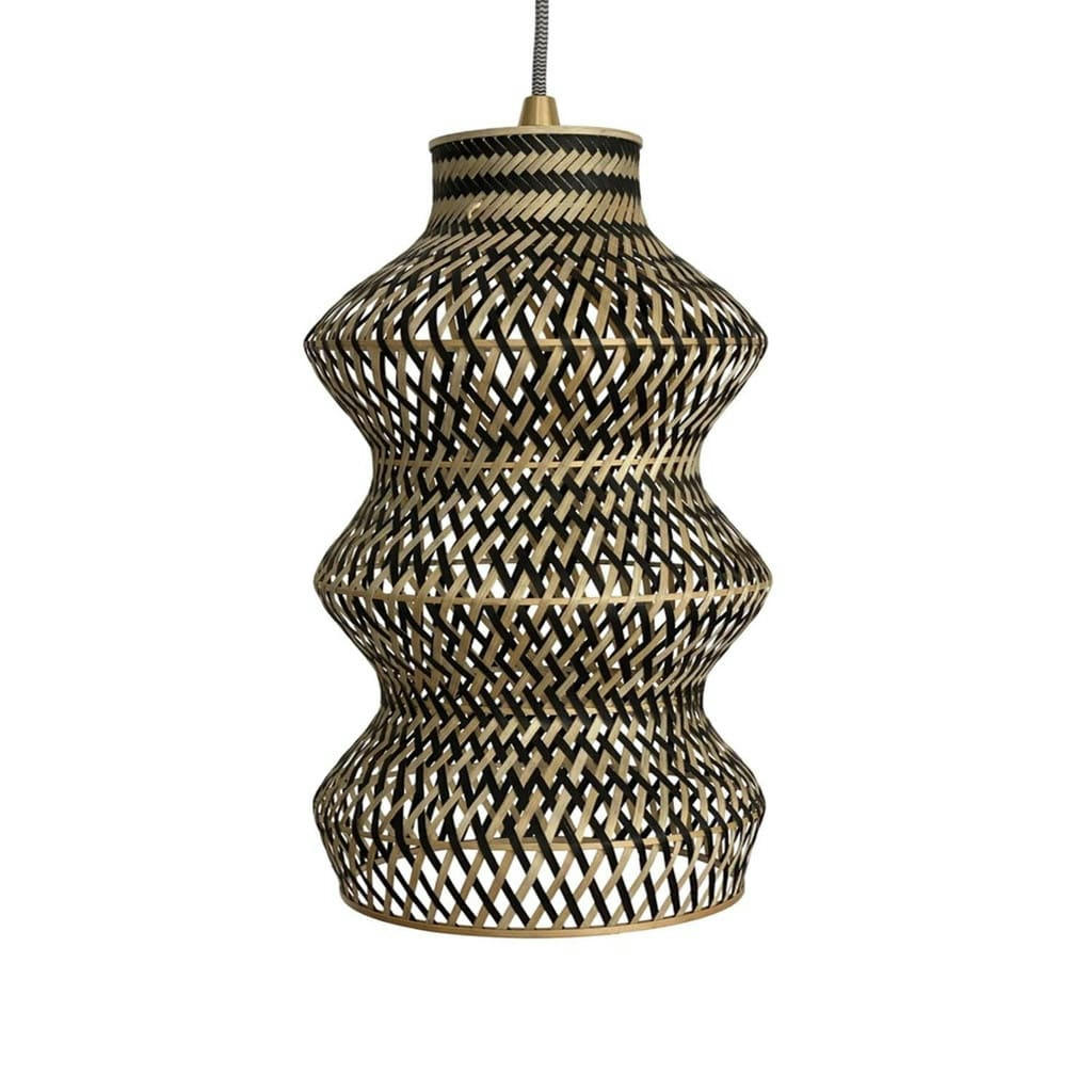 POÉSIE - Abat-Jour pour suspension tressé noir D30cm