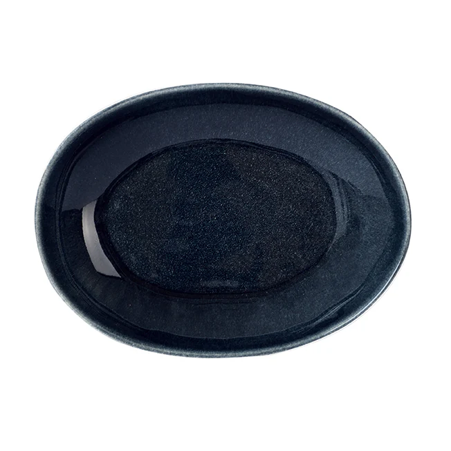 plat ovale bleu nuit