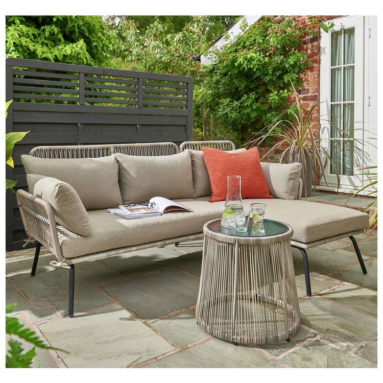 Norfolk Leisure Elland 3 Seater Garden Sofa Set- Light Brown