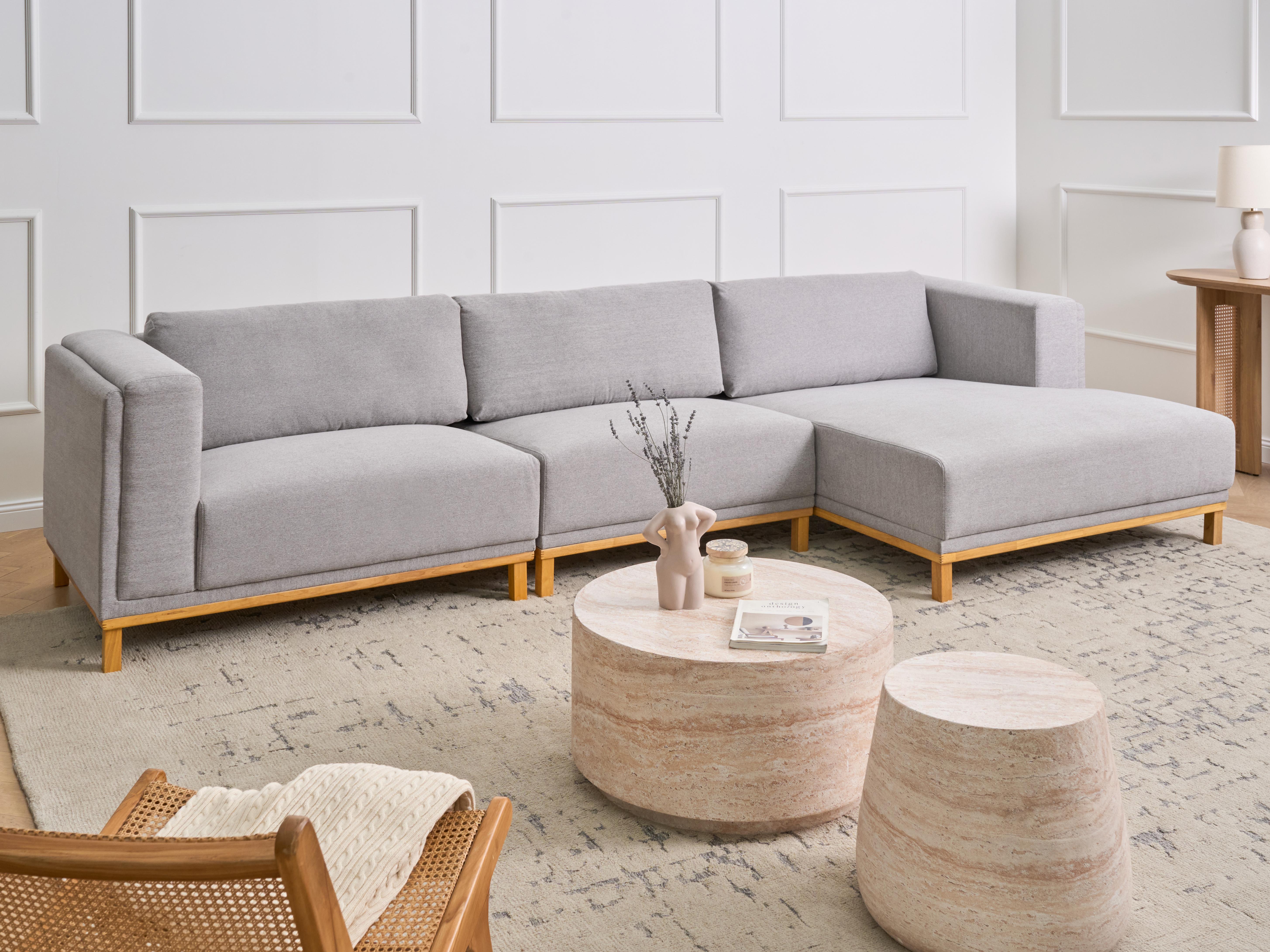Corner Sofa 5 Seater VENG Fabric Grey Left Hand