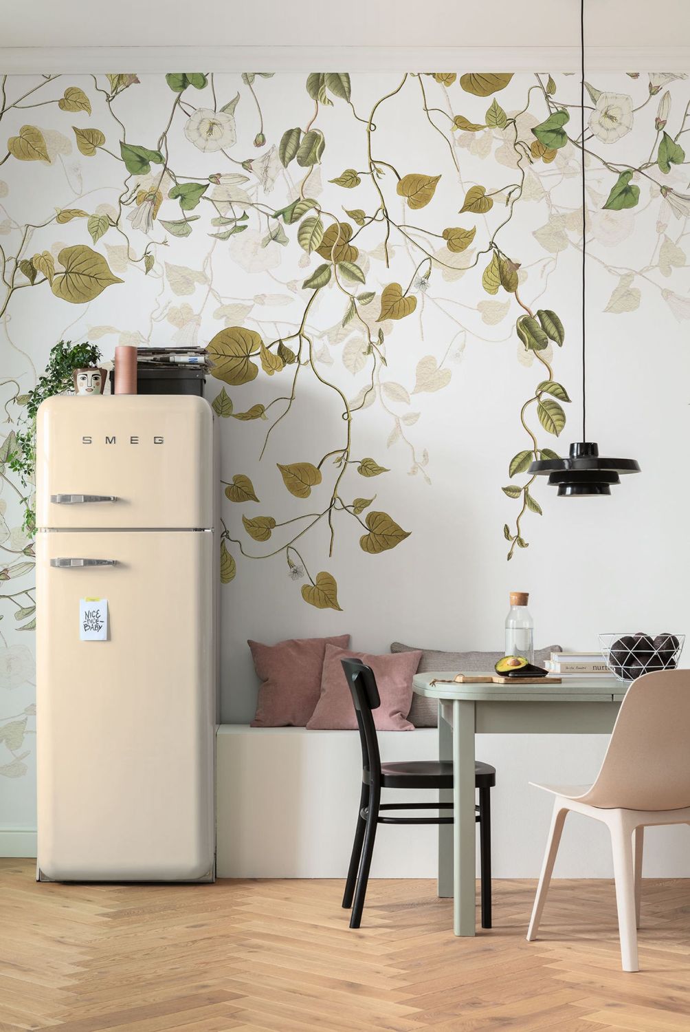 Sanders & Sanders fotobehang klimop bladeren mosterdgroen - 300 x 280 cm - 612412