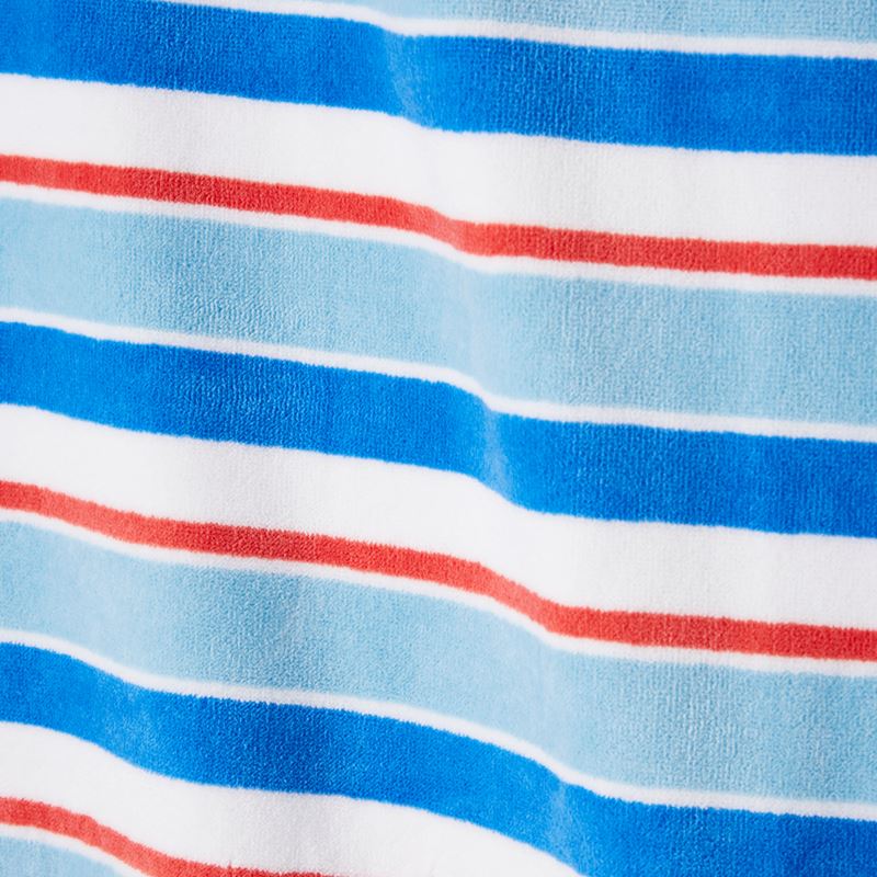 Velour Ocean Stripe Blue Beach Towel
