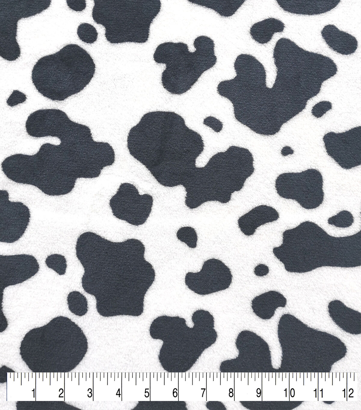 Black White Cow Print Sew Lush Fleece Fabric
