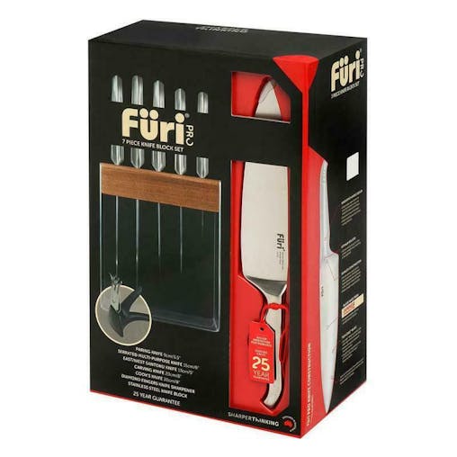 New Furi Pro 7 Piece Stainless Steel 7Pc Knife Block Set