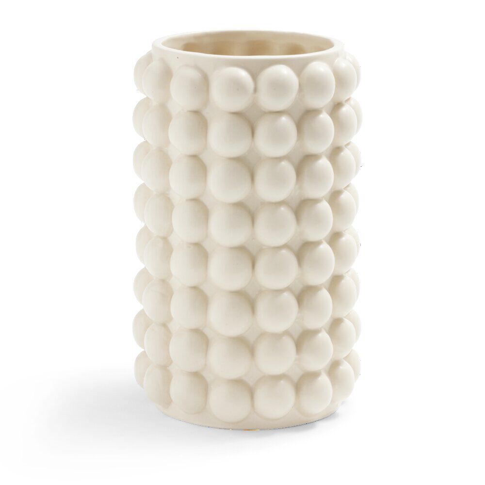 Vase céramique bubble blanc crème Ø13xH21cm