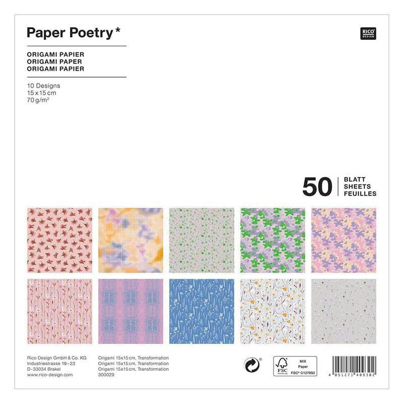 NÉON - 50 feuilles pour origami néon 15x15cm