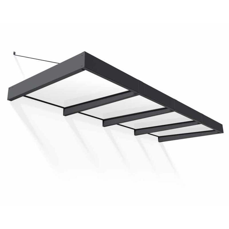Marquise de porte Sophia XL gris foncé 380 x 140 cm CANOPIA