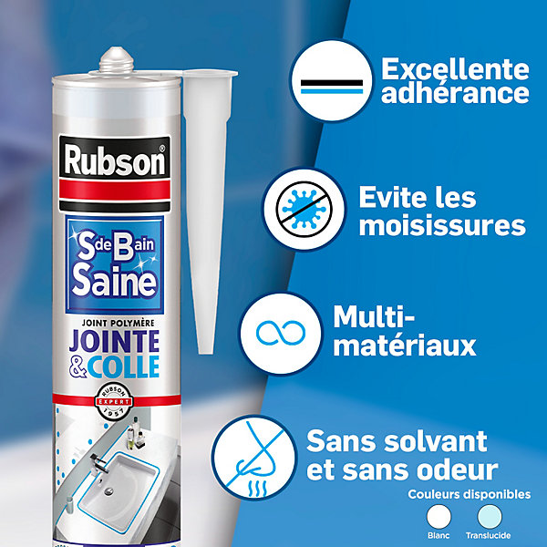 Mastic salle de bain Jointe&Colle Rubson blanc 280ml