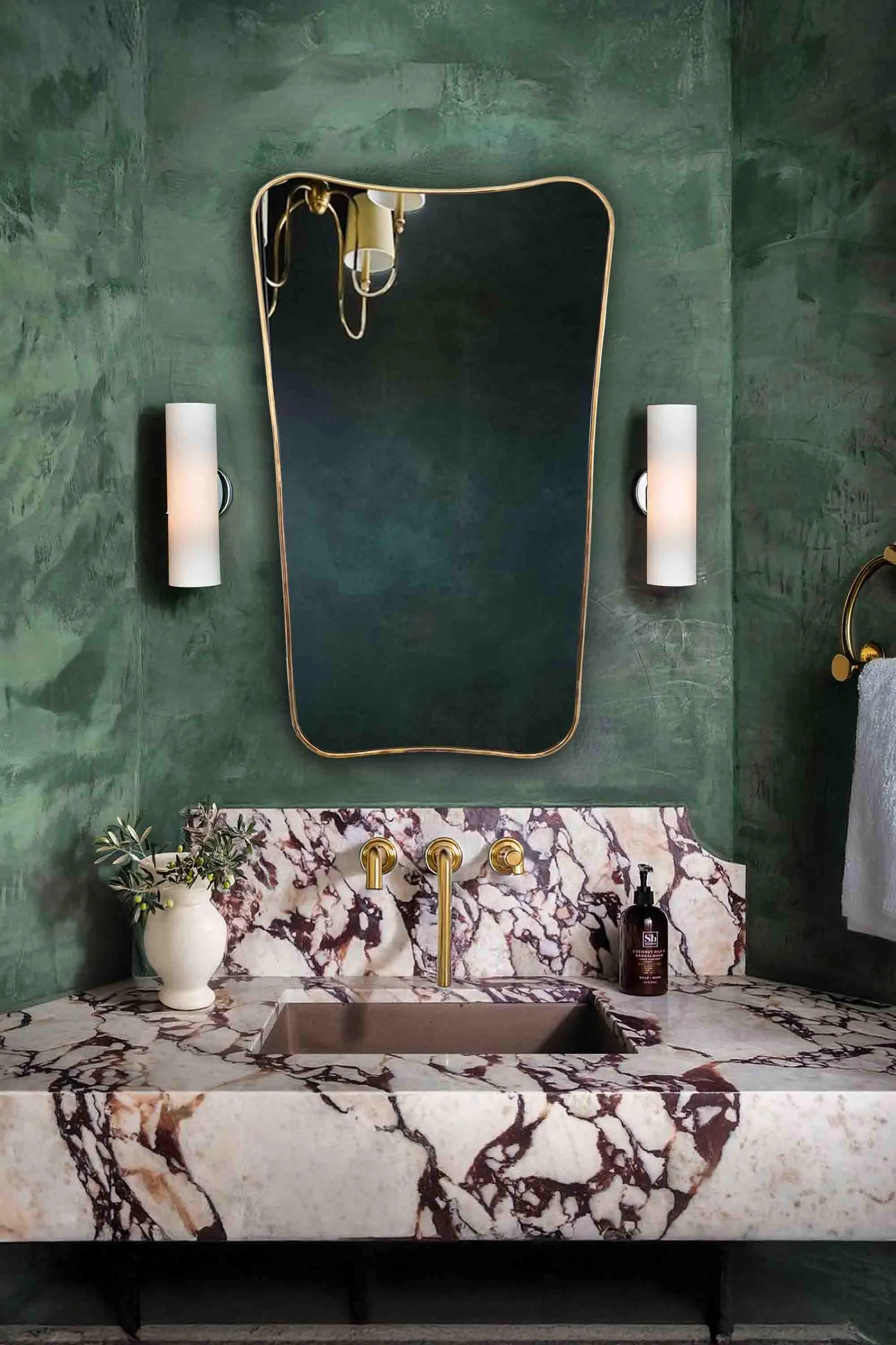 Bathroom Mirror : Italian Style Butterfly Vanity Mirror, Golden Irregular Asymmetrical Wall Mirrors