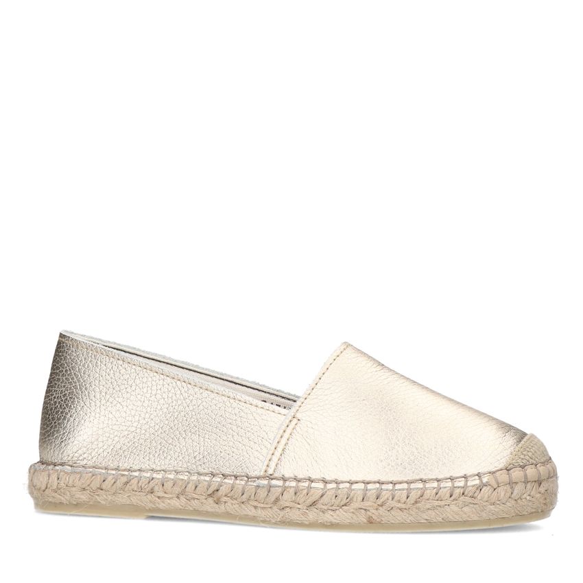 Manfield Gouden leren espadrilles
