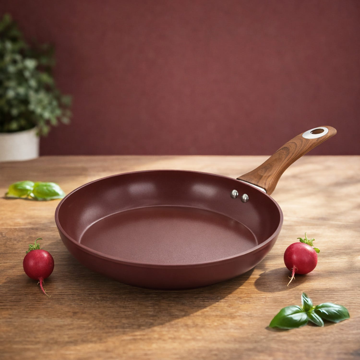 Padella 26 cm in ceramica burgundy New Ceramic