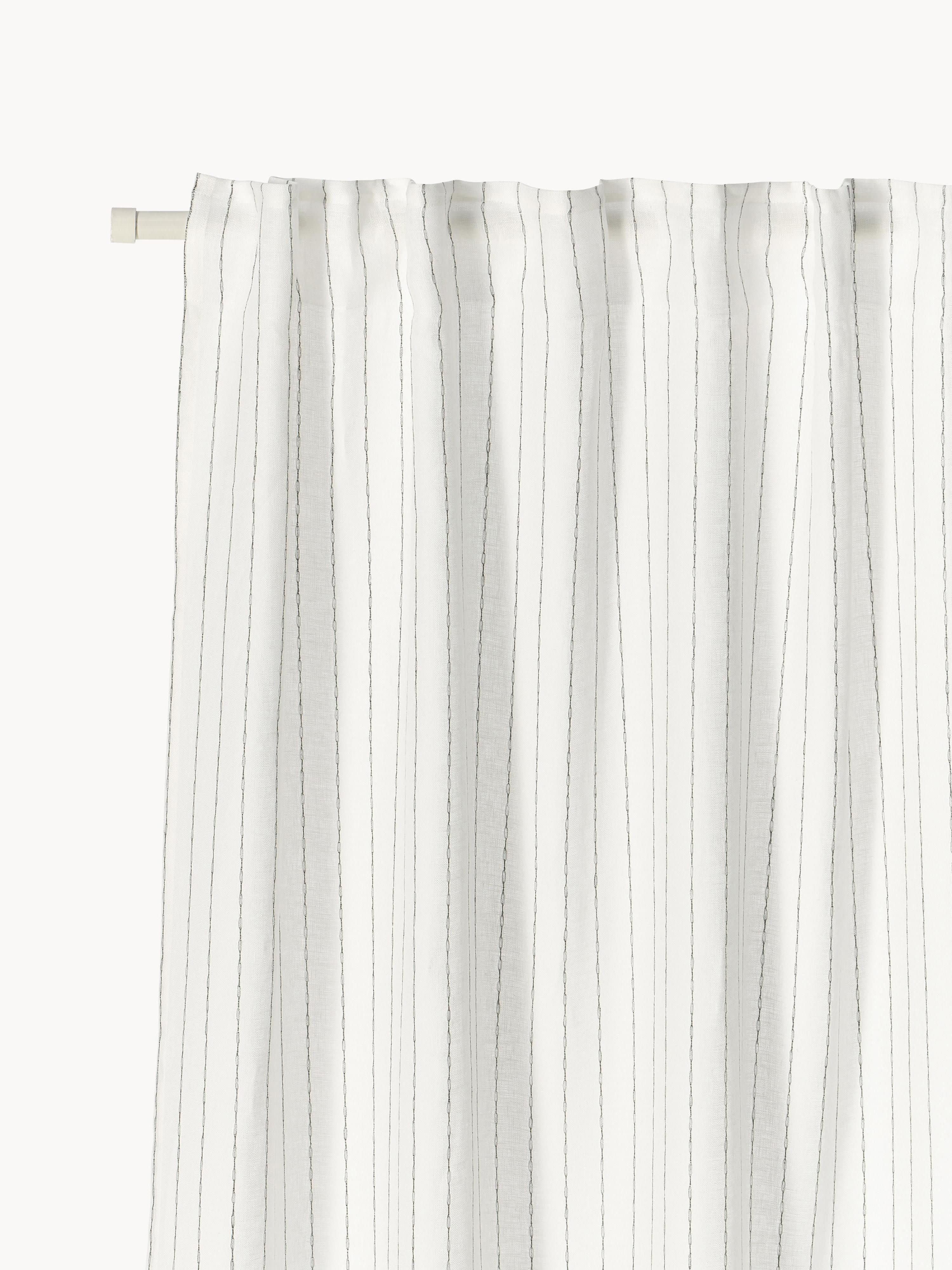 Halbtransparente Multiband-Gardinen Birch, 2er-Set