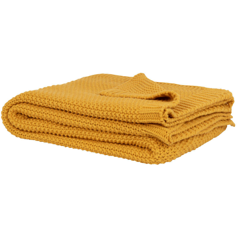 - Plaid en maille jaune 130x170