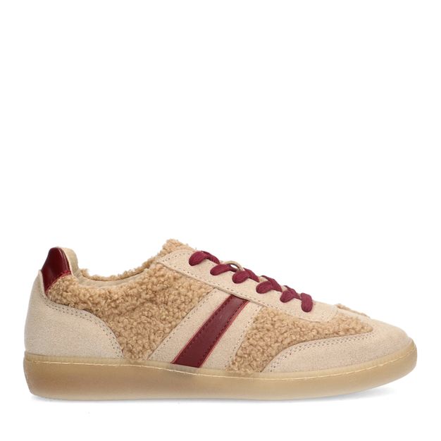 Beige suède teddy sneakers