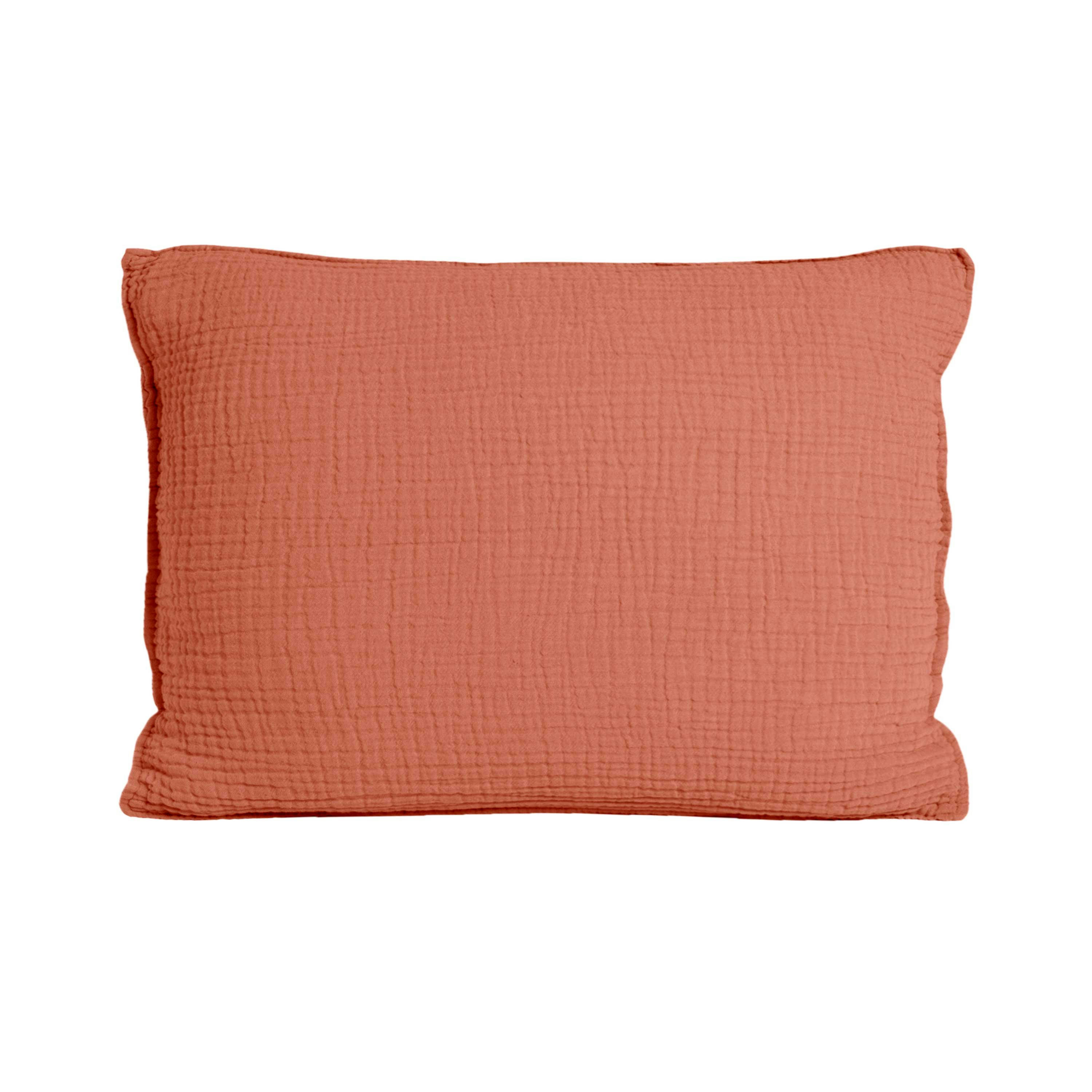 SIMPLEMENT GAUFRÉ - Taie d'oreiller en gaze de coton 50x70cm Terracotta