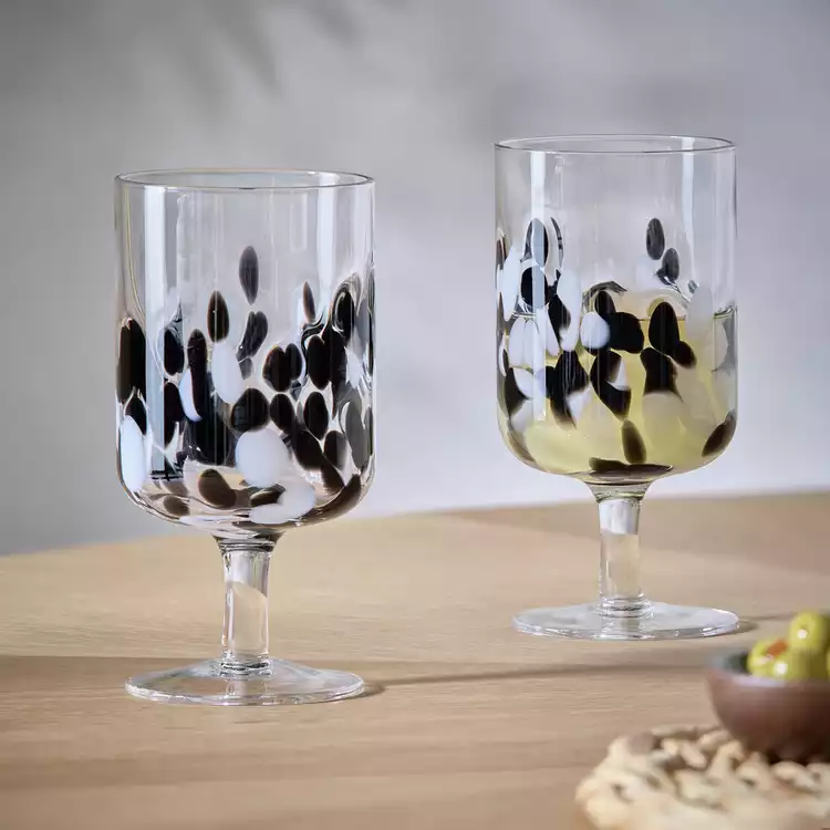 Habitat Confetti Set of 2 White Wine Glasses