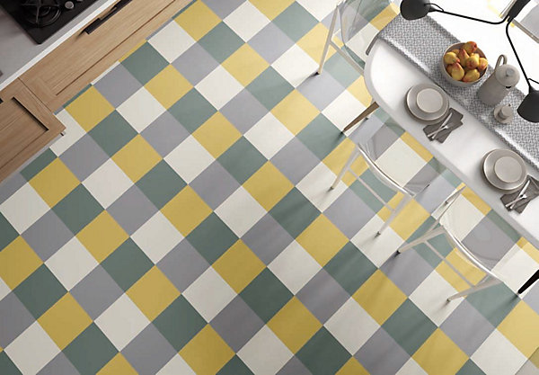 Carrelage carreaux de ciment Laos blanc25x25 cm