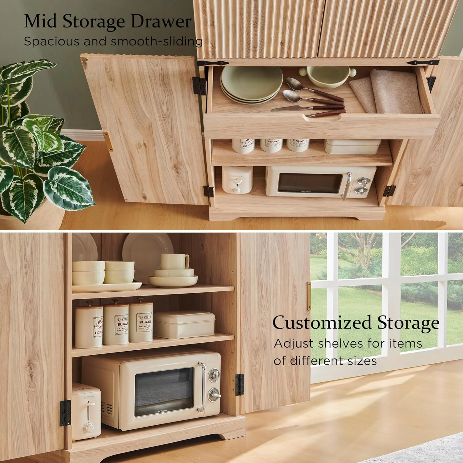Fluted Pantry Cabinet, 72