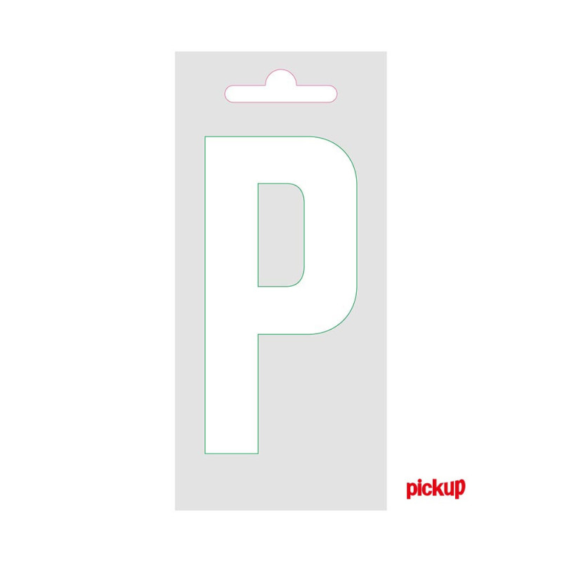 Lettre P adhésive blanche 9 cm PICKUP