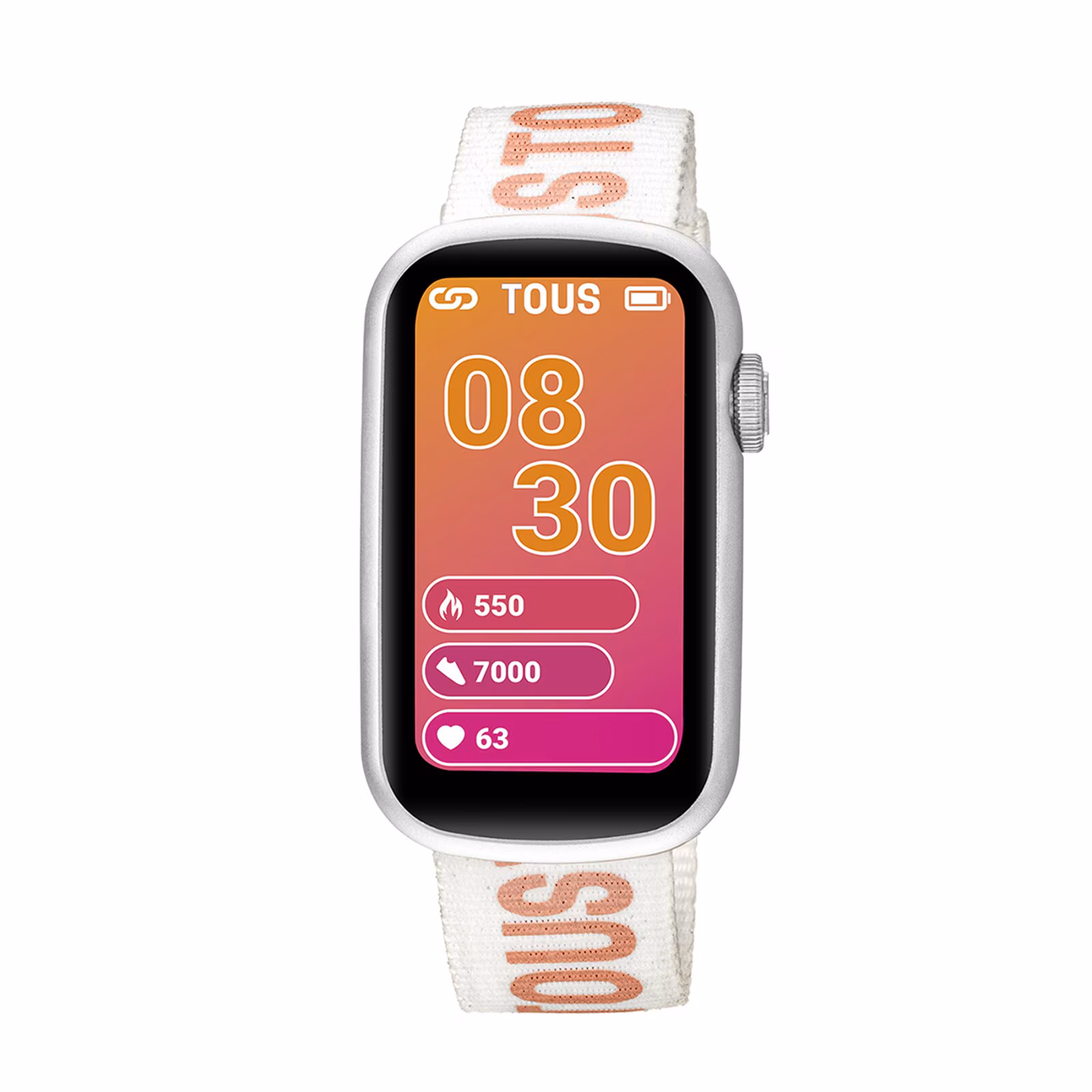 Reloj smartwatch con correa de nylon y correa de silicona rosa T-Band