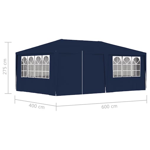 NNEVL Professional Party Tent with Side Walls 4x6 m Blue 90 g/m&sup2;