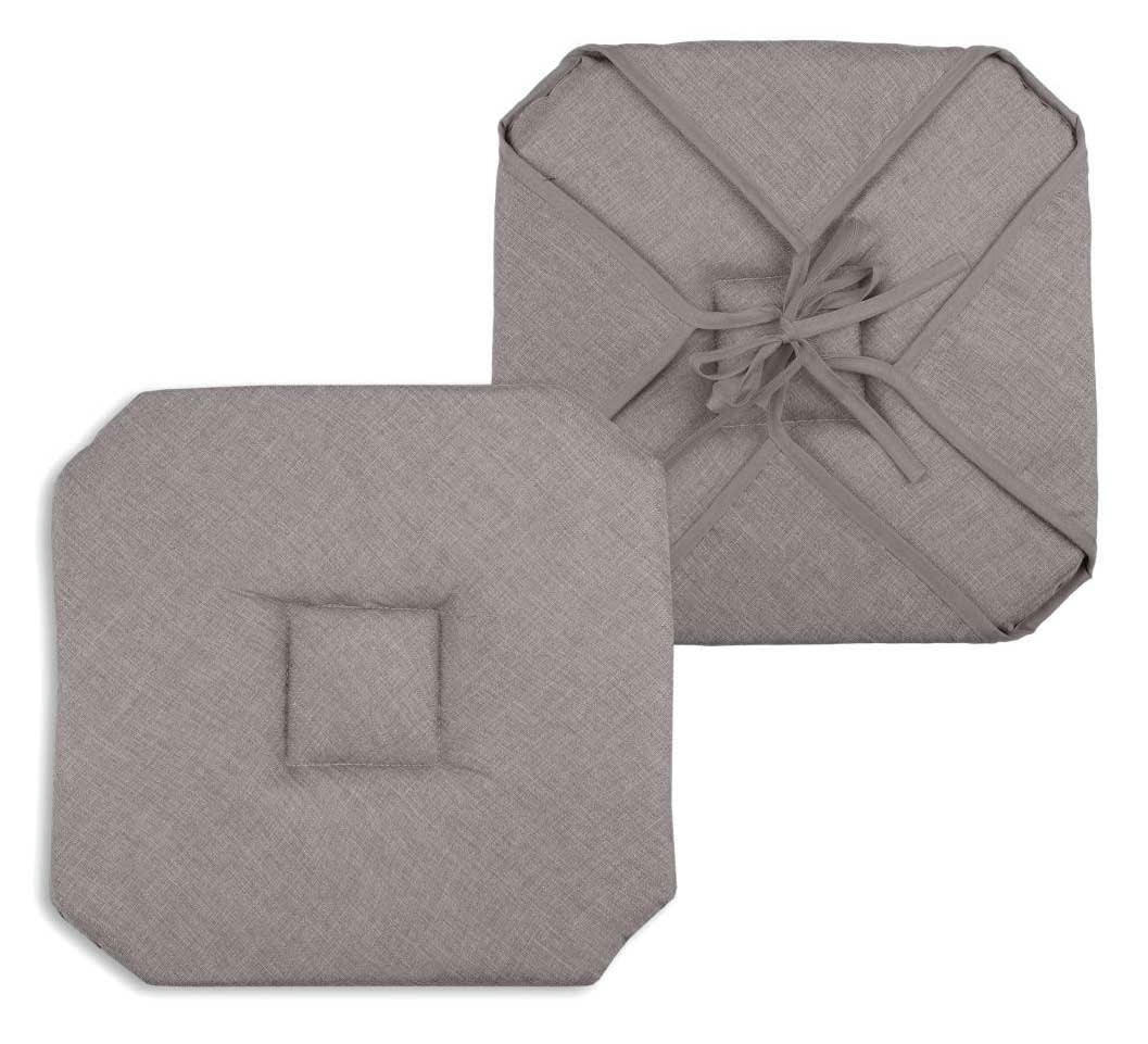 - Galette de chaise italienne et unie polyester taupe 40x40 cm