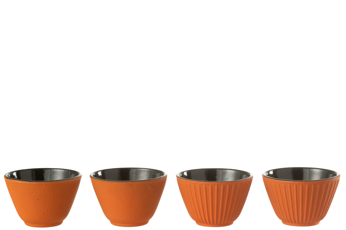 J-Line theemok - metaal - oranje - 2 dozen van 2 stuks