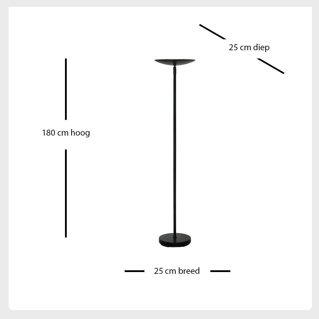 Freelight Vloerlamp Up Led Zwart incl. Dimmer