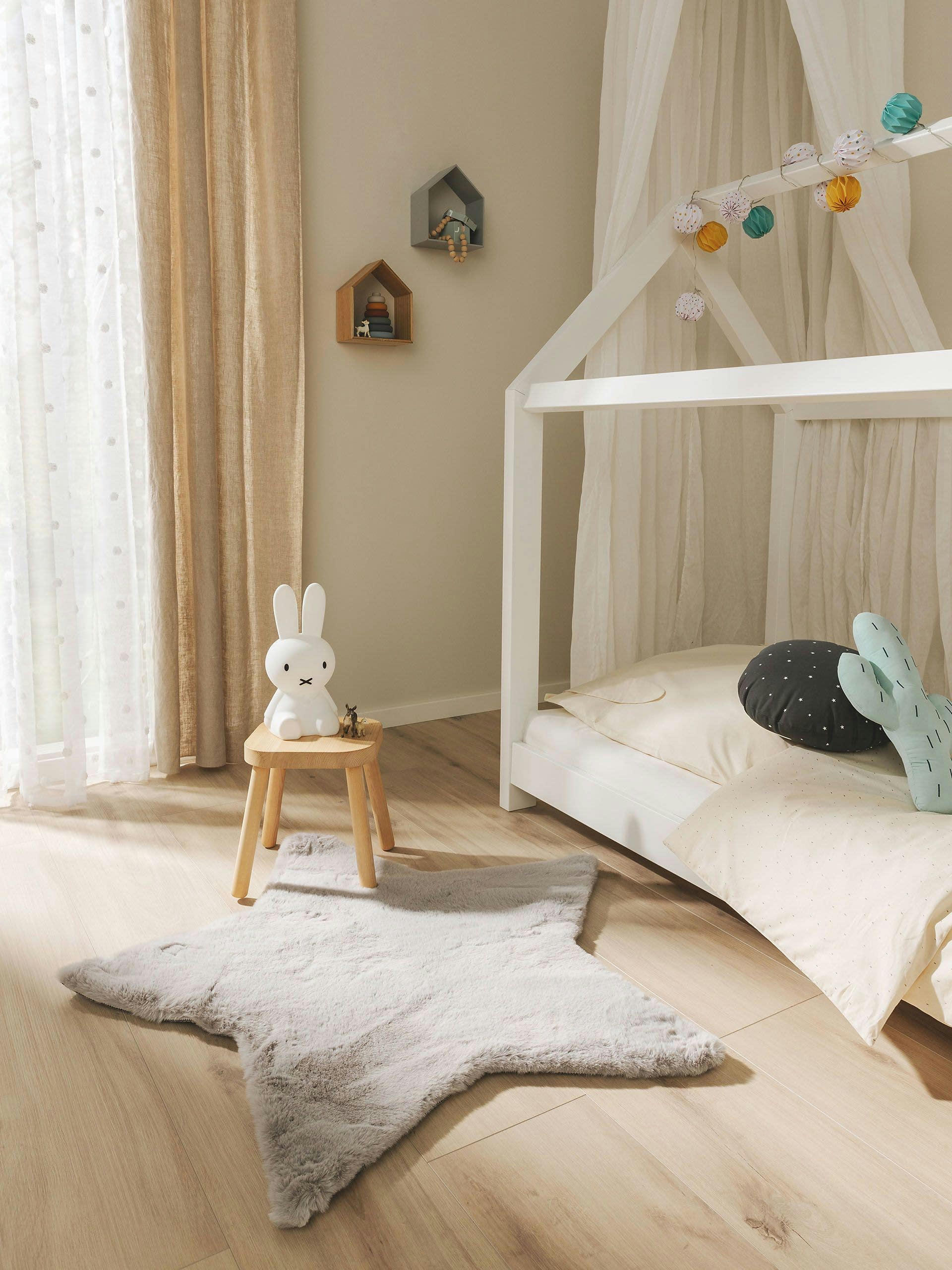 DAVE - Tapis enfant gris 100x100