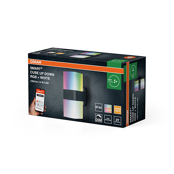 OSRAM SMART  WiFi Cube Applique Murale LED Haut/Bas RGB W Gris