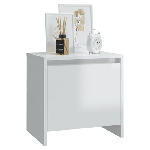 NNEVL Bedside Cabinet High Gloss White 45x34x44.5 cm Chipboard