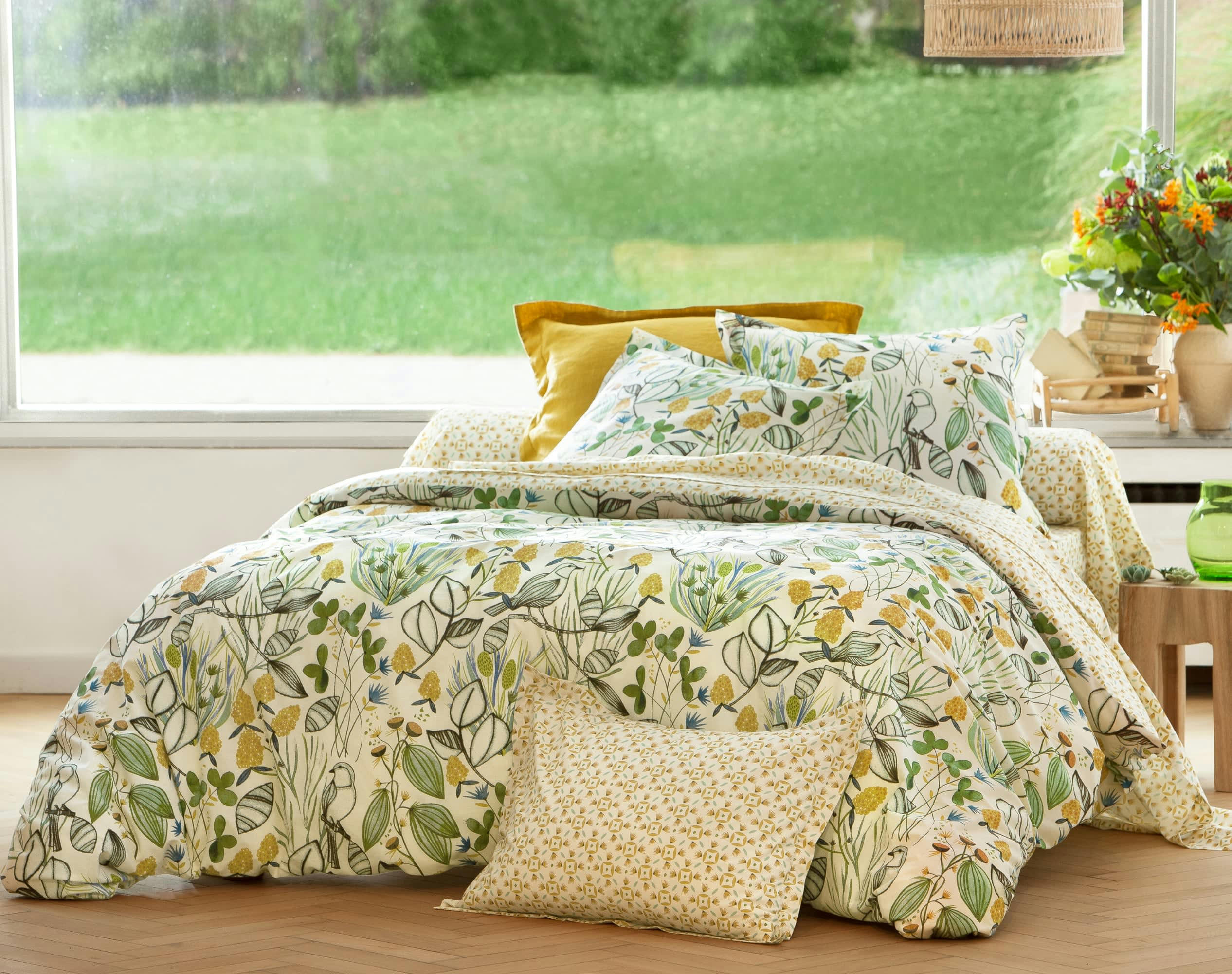 SON REVE - Housse de couette jaune en coton 200x200