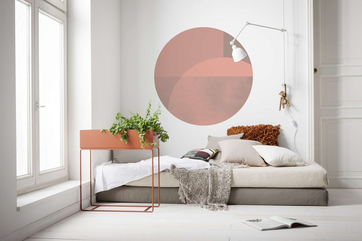 Sanders & Sanders zelfklevende behangcirkel grafisch rood - Ø 125 cm - 611723