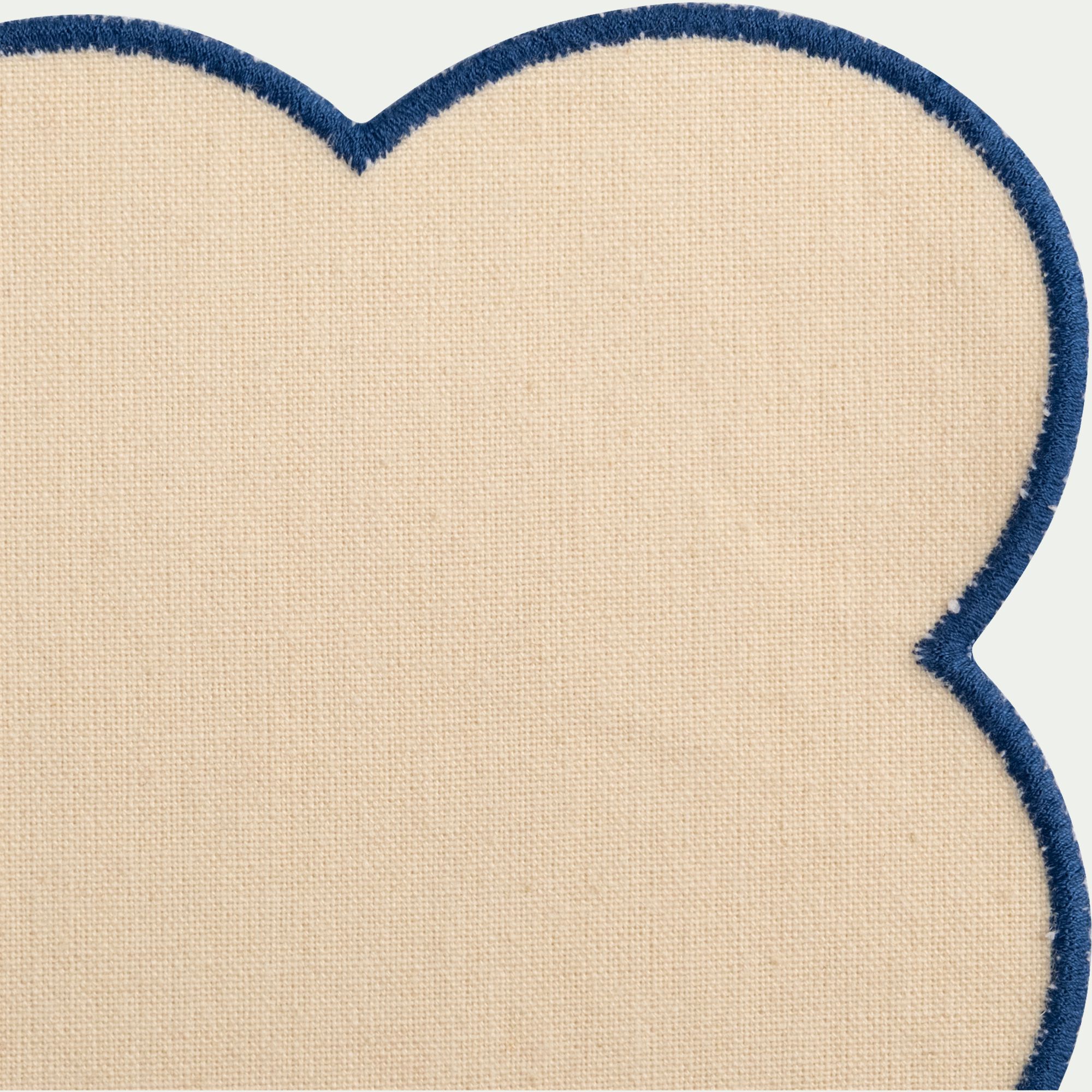 RIOU - Lot de 2 sets de table en coton finition point bourdon 30x48cm - bleu