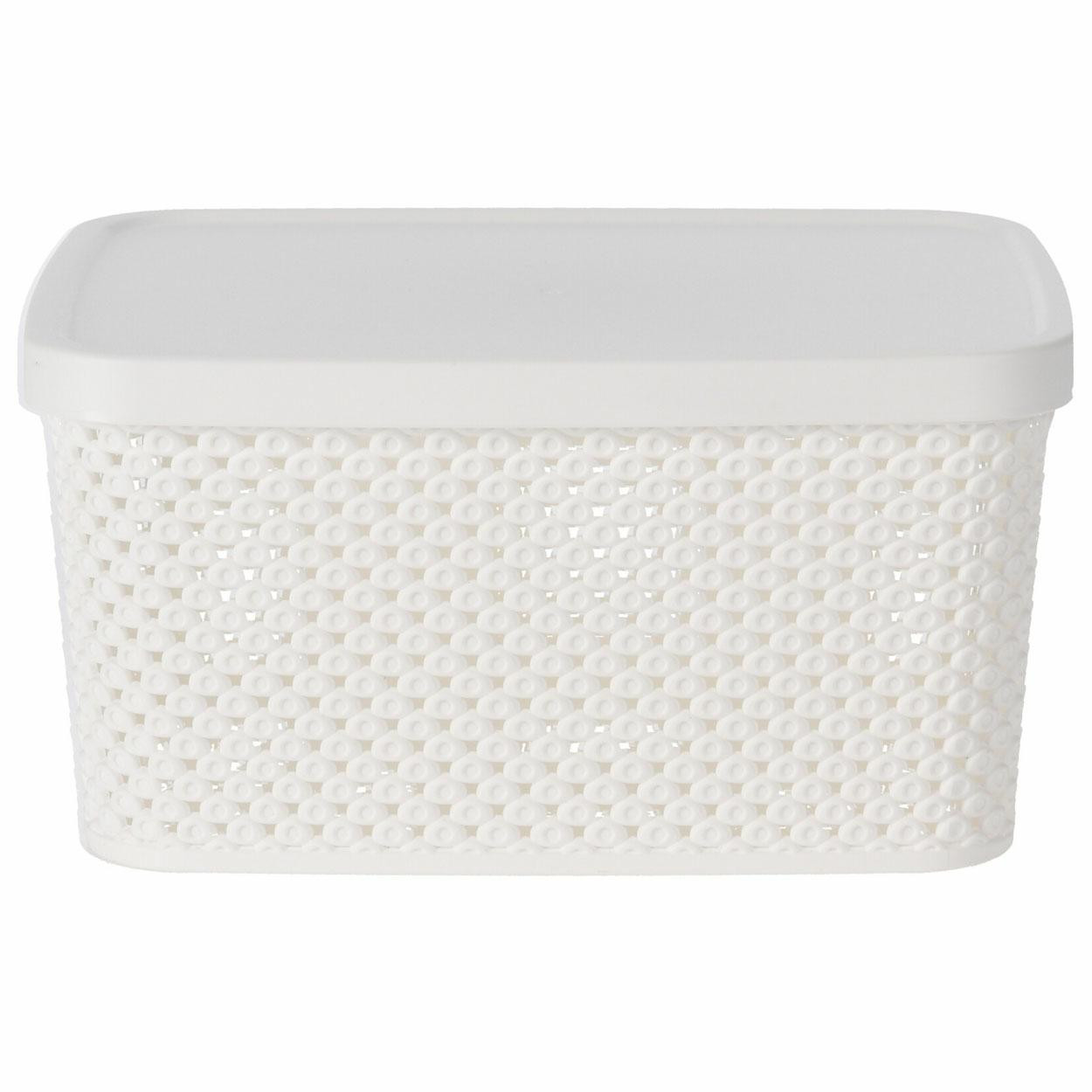 Koszyk do przechowywania biały 23 cm 3,5 L zamykany