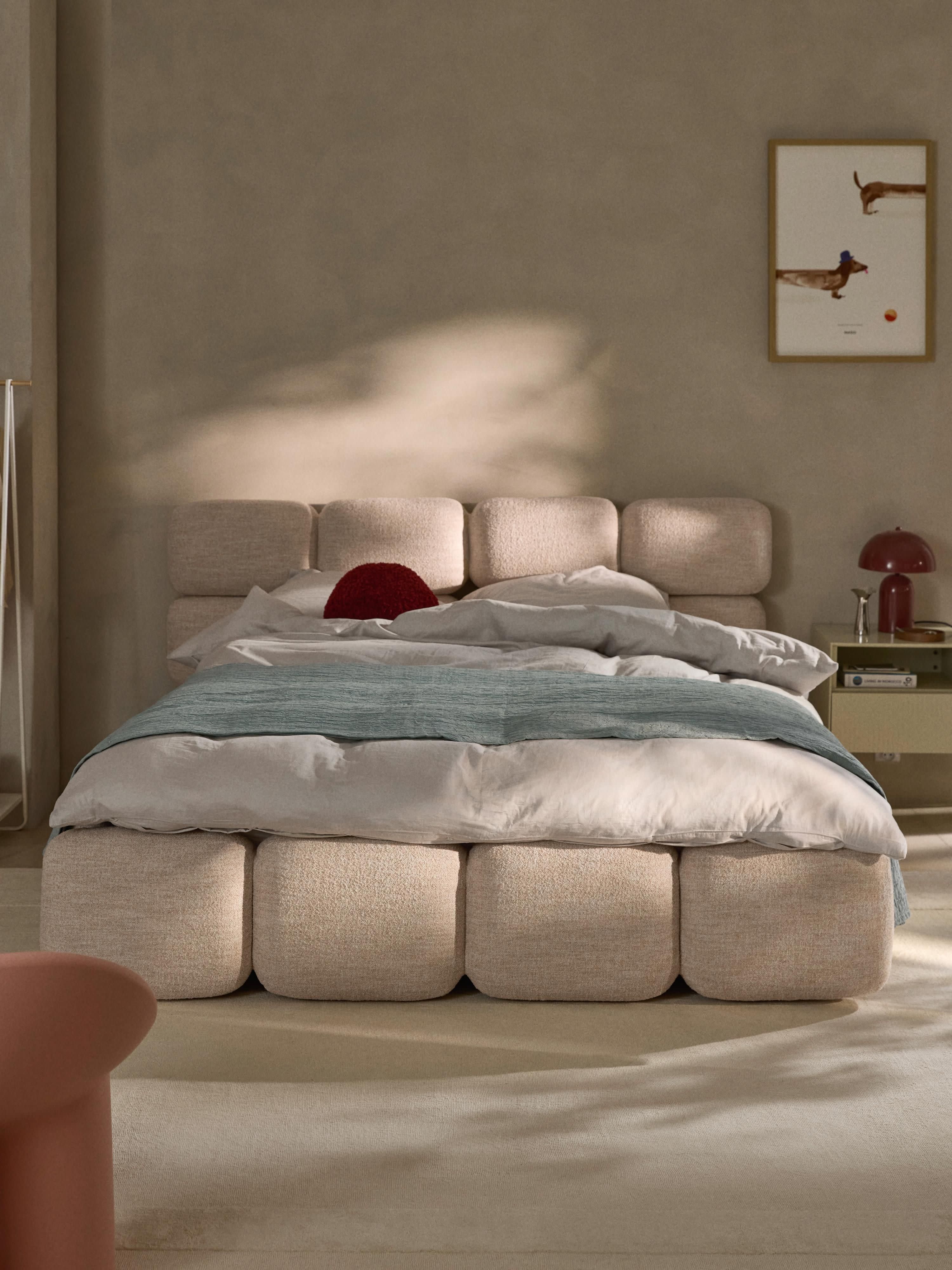Polsterbett Tayla aus Bouclé