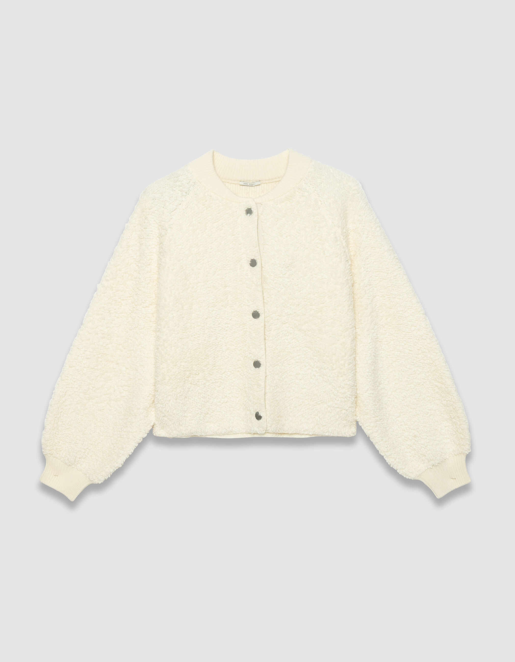 Cardigan blanc maille bouclette Femme