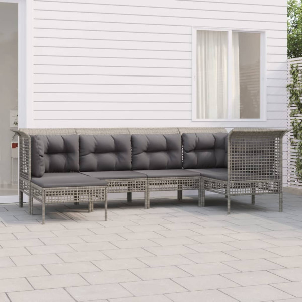 Zestaw wypoczynkowy do ogrodu Szary Technorattan 3x sofa narożna   2x